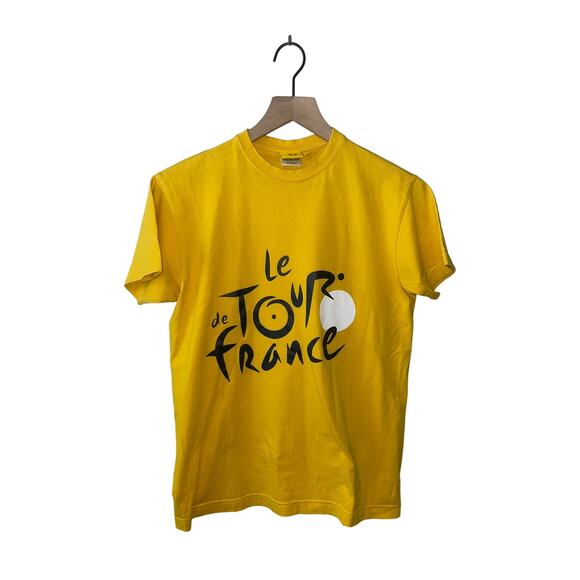 Vintage Tour De France Shirt Biker Biking Yellow Graphic Tee 2000s S Small - Picture 1 of 8